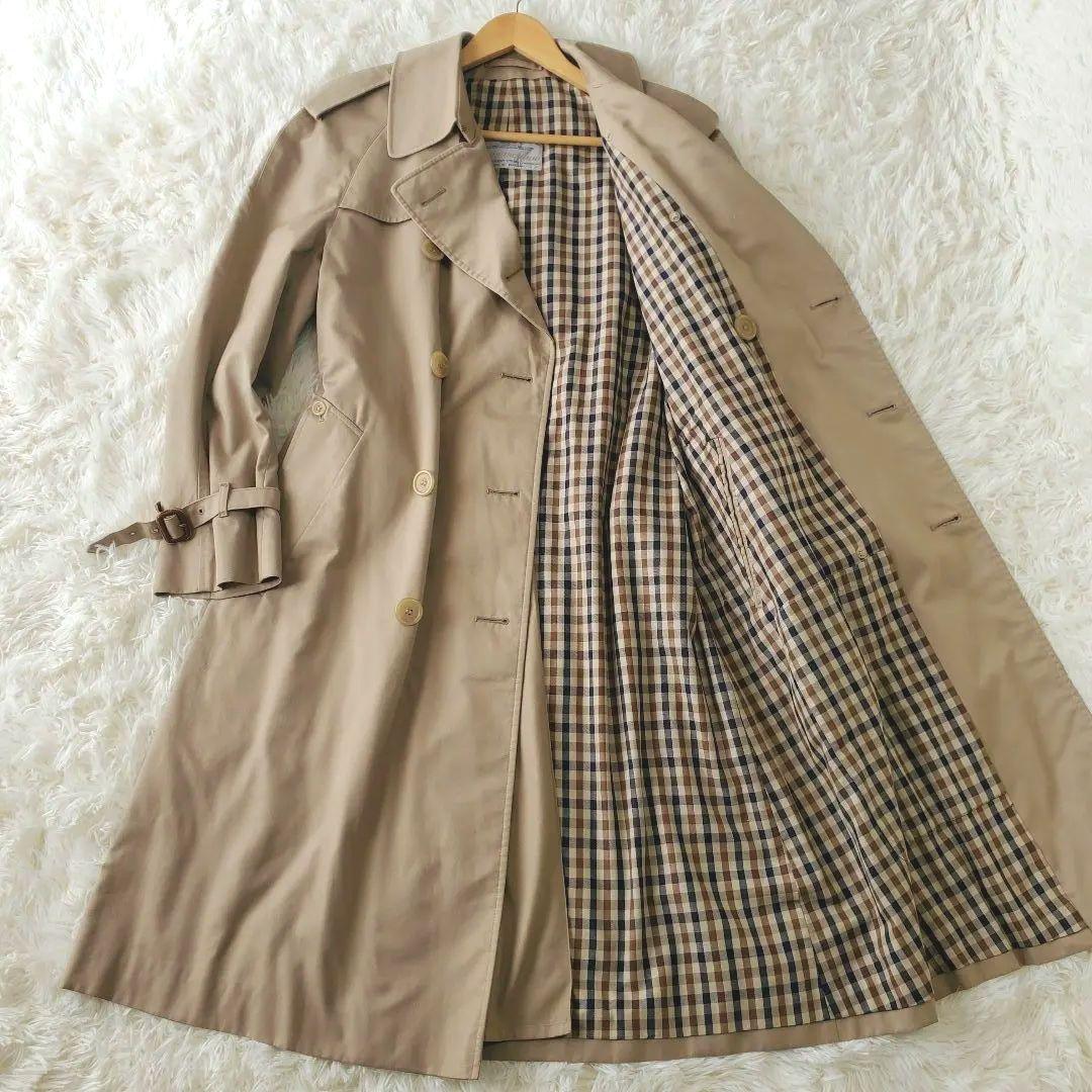 【名作】アクアスキュータム トレンチコート クラブチェック メンズ L