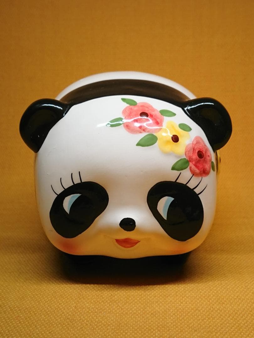 【美品】パンダ　陶器　オブジェ　置物　インテリア　工芸品　美術品　A2824