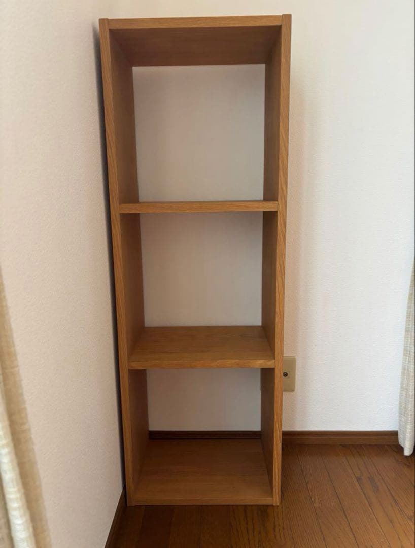 【無印良品・送料込】スタッキングシェルフ・3段・オーク材