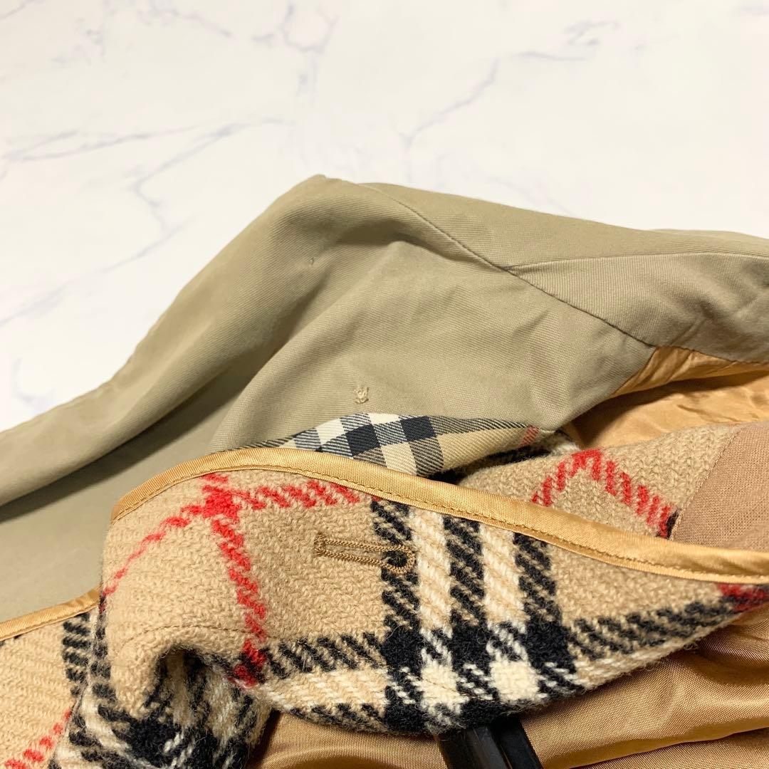 バーバリーズ 英国製 ステンカラーコート ノバチェック ライナー ベージュ 48