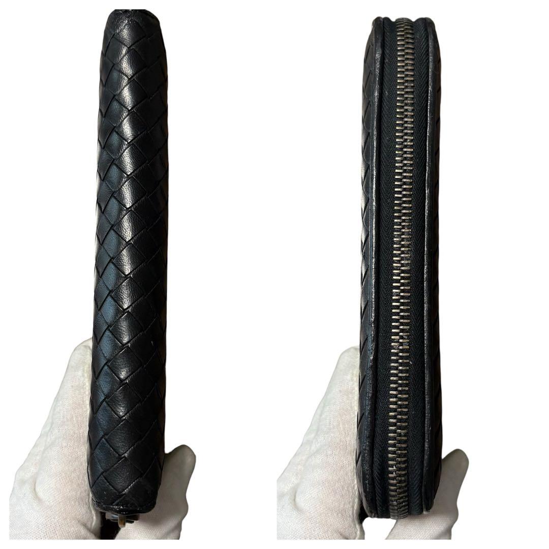 希少モデル　ボッテガヴェネタ ラウンドファスナー　長財布 イントレチャート 黒色