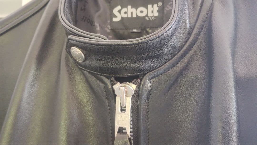 【最終】新品 Schott ショット ライダース シングル 羊革 ブラック XL