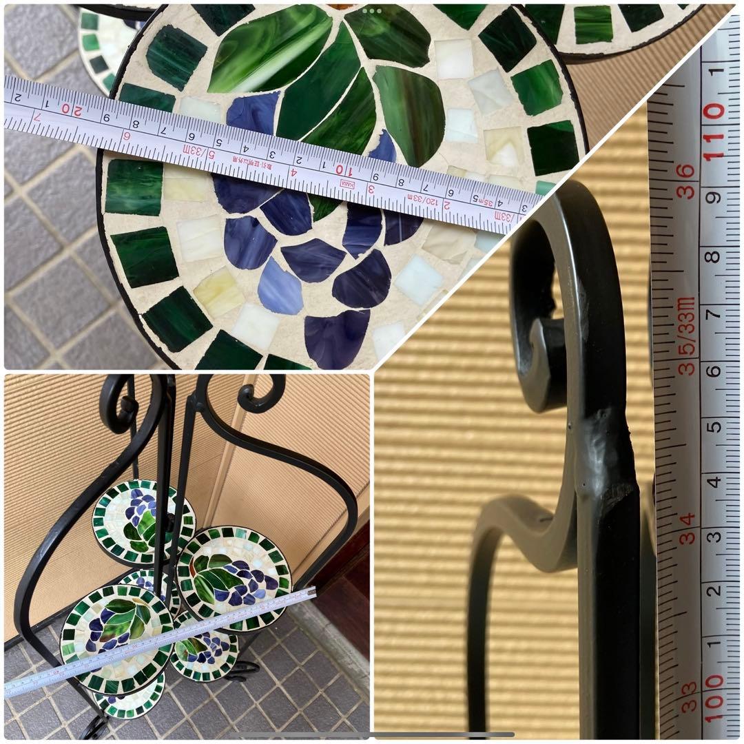 アイアン花台スタンド6段／室内使用 美品／折畳み可 高さ110cm 〜札幌白石区