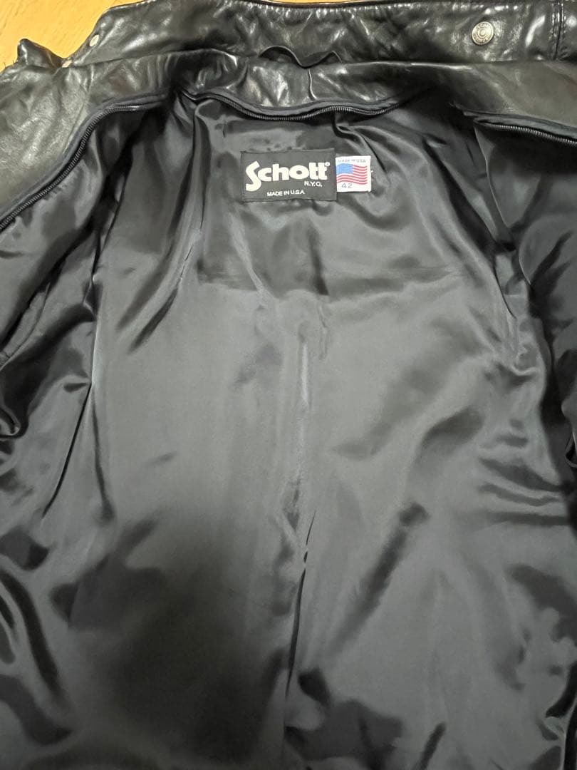 Schott ショット 141 シングルライダース ブラック サイズ:42