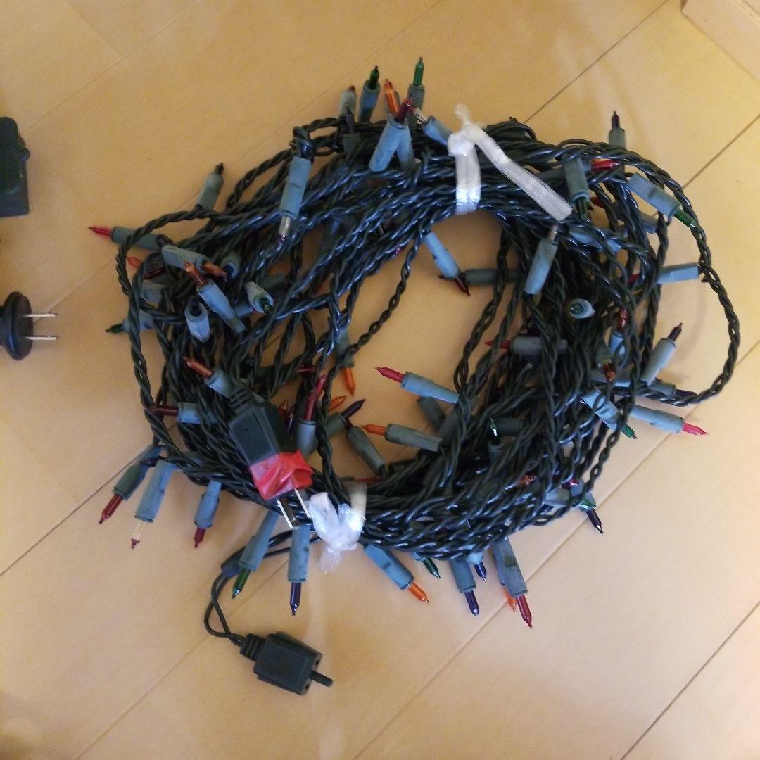 LEDクリスマスライト 赤緑青白　延長コード&タイマー付