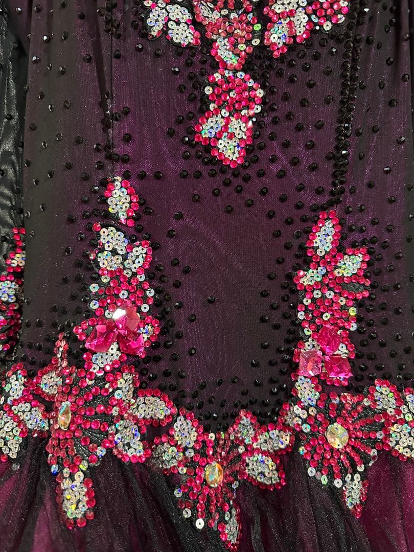 さ*餅様 社交ダンスドレス 黒と紫グラデーションLサイズ　VeRtigoヴァーテ