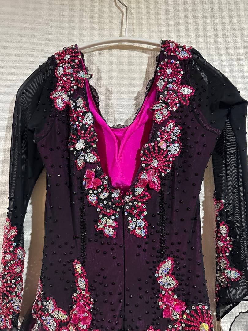 さ*餅様 社交ダンスドレス 黒と紫グラデーションLサイズ　VeRtigoヴァーテ