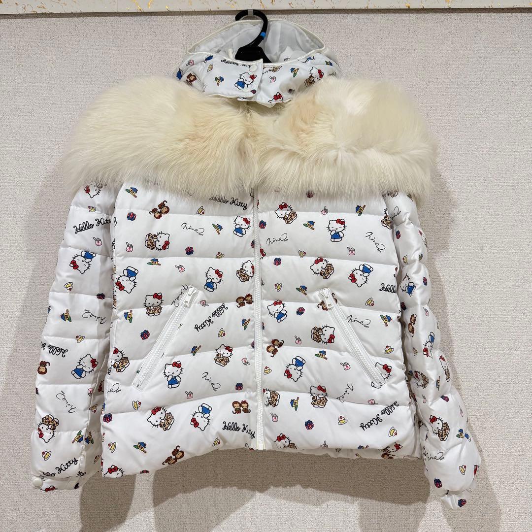 ココ様⭐︎Nina mew キティちゃん柄リアルファー付きダウンコート