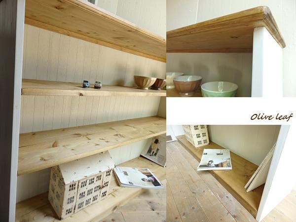 サイズオーダー可！超ワイドキャビネット●シャビーホワイト無垢材●受注製作