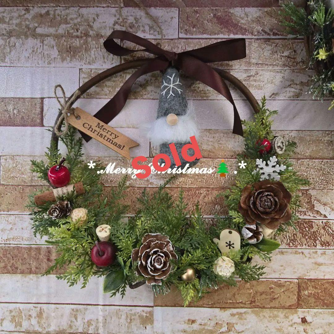 クリスマスリース 26cm×23cm Xmas