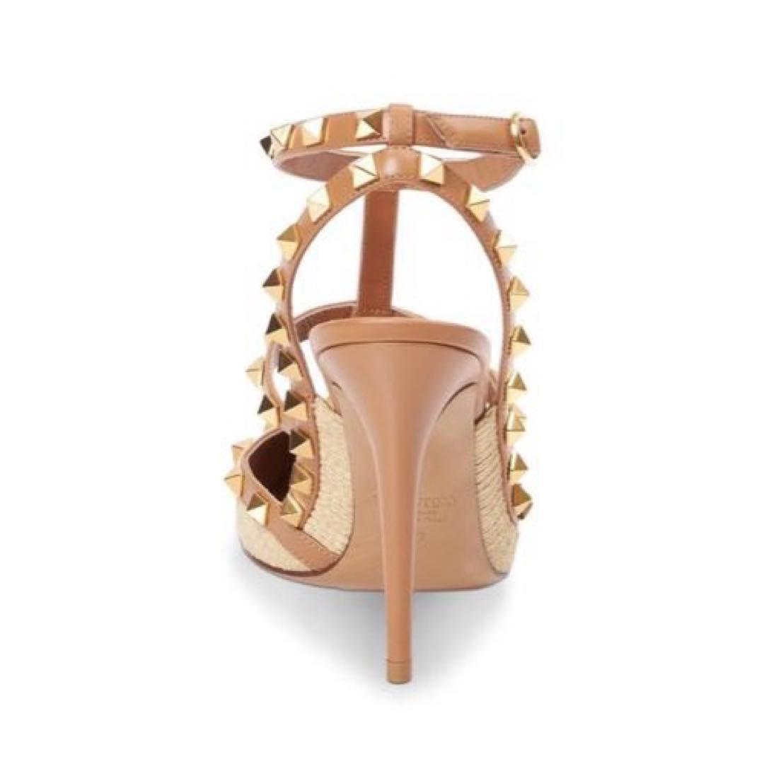 VALENTINO ヴァレンティノガラバーニロックスタッズストローレザーパンプス