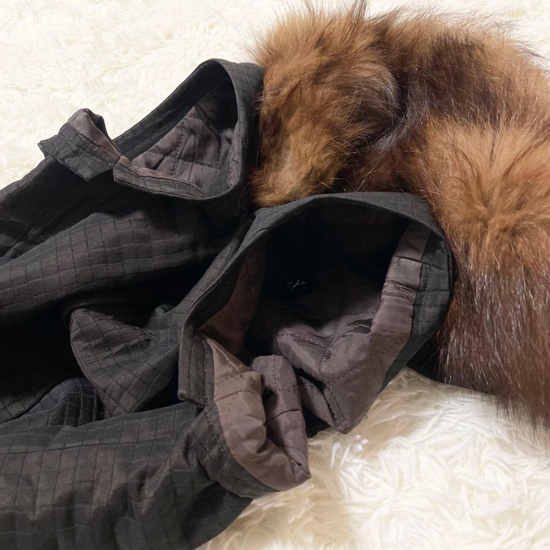 極美品✨フォクシー　ジレ　フード　フォックスファー　ロング　Aライン