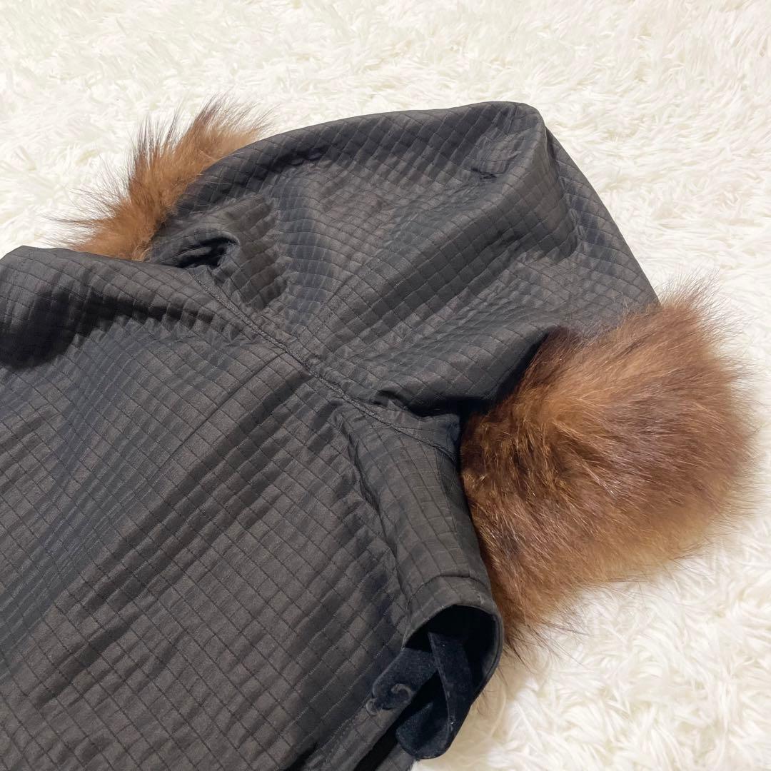 極美品✨フォクシー　ジレ　フード　フォックスファー　ロング　Aライン