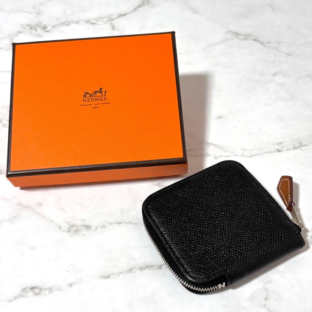 美品✨ エルメス アザップシルクイン コンパクト ケース 黒 O刻印 箱付