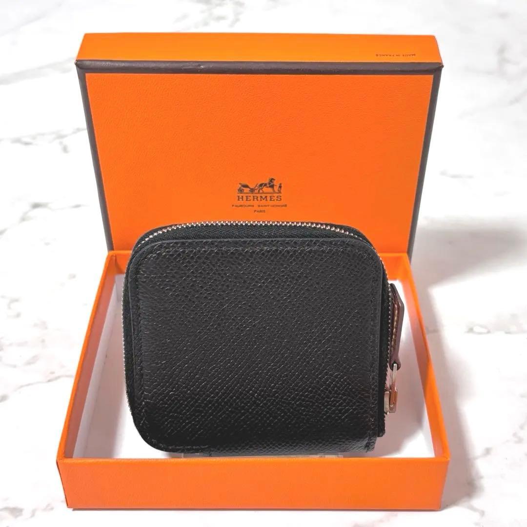 美品✨ エルメス アザップシルクイン コンパクト ケース 黒 O刻印 箱付