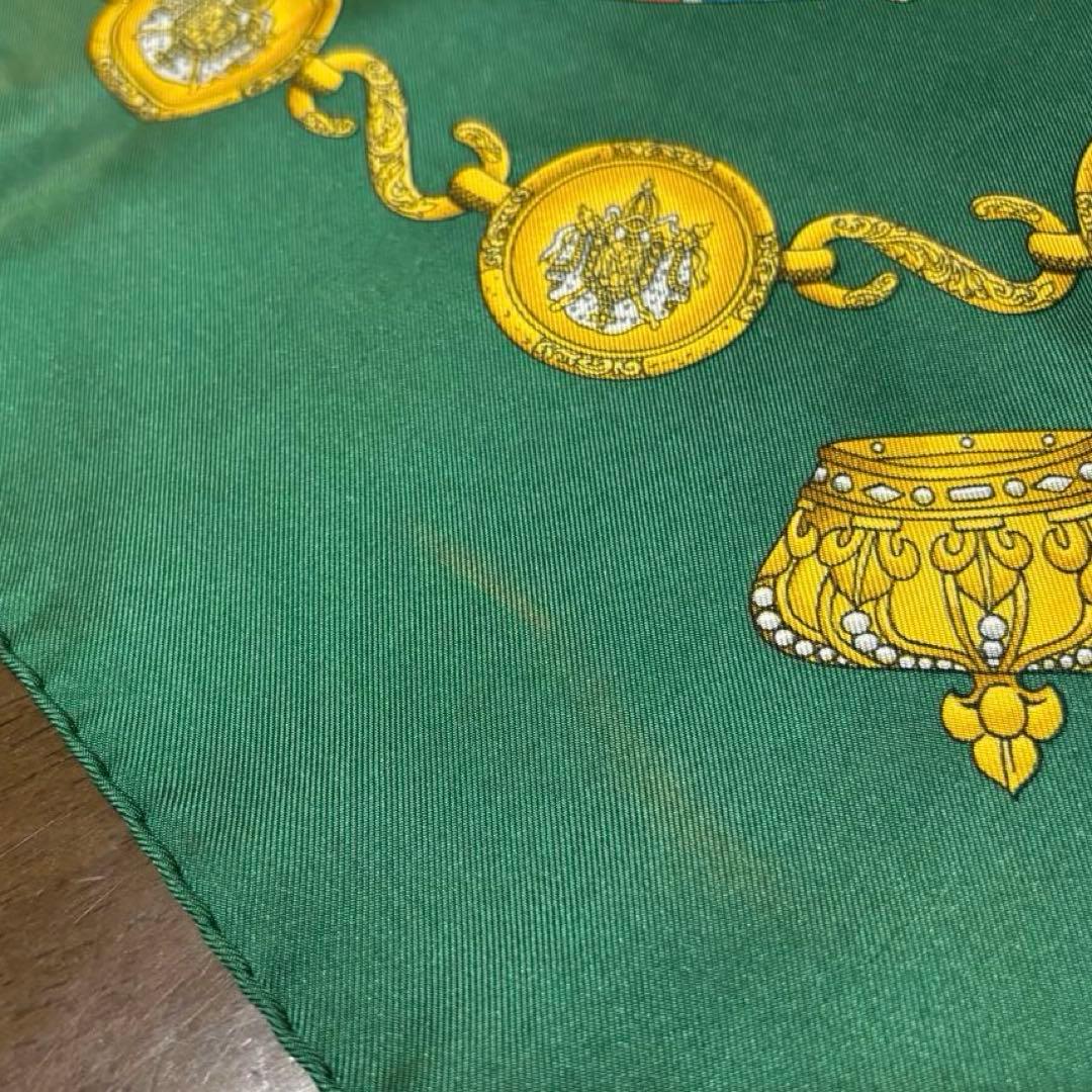 HERMES エルメス　カレ90 タンブールの太鼓　TAMBOURS グリーン