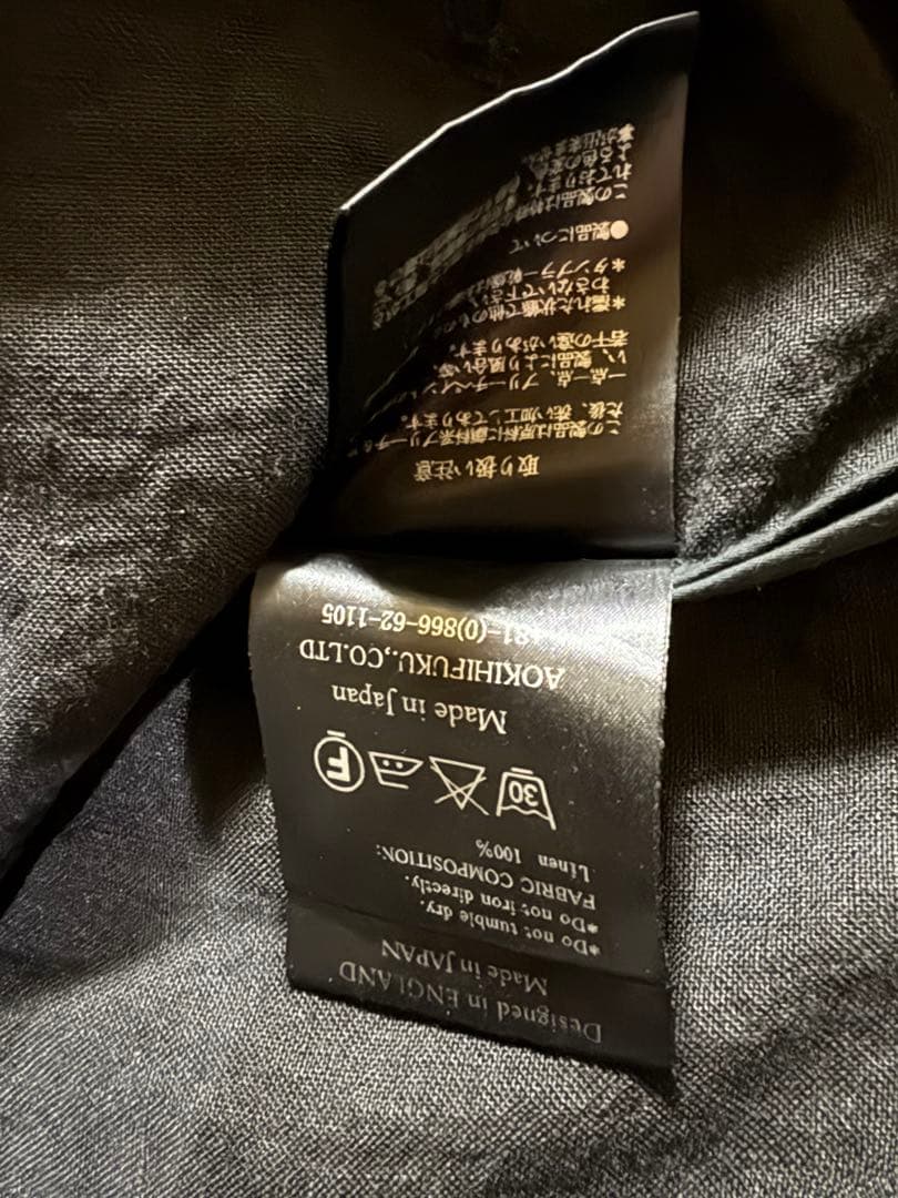 ファガッセン、リネン 黒 チェスター風コート ペイントスプラッシュ‼️