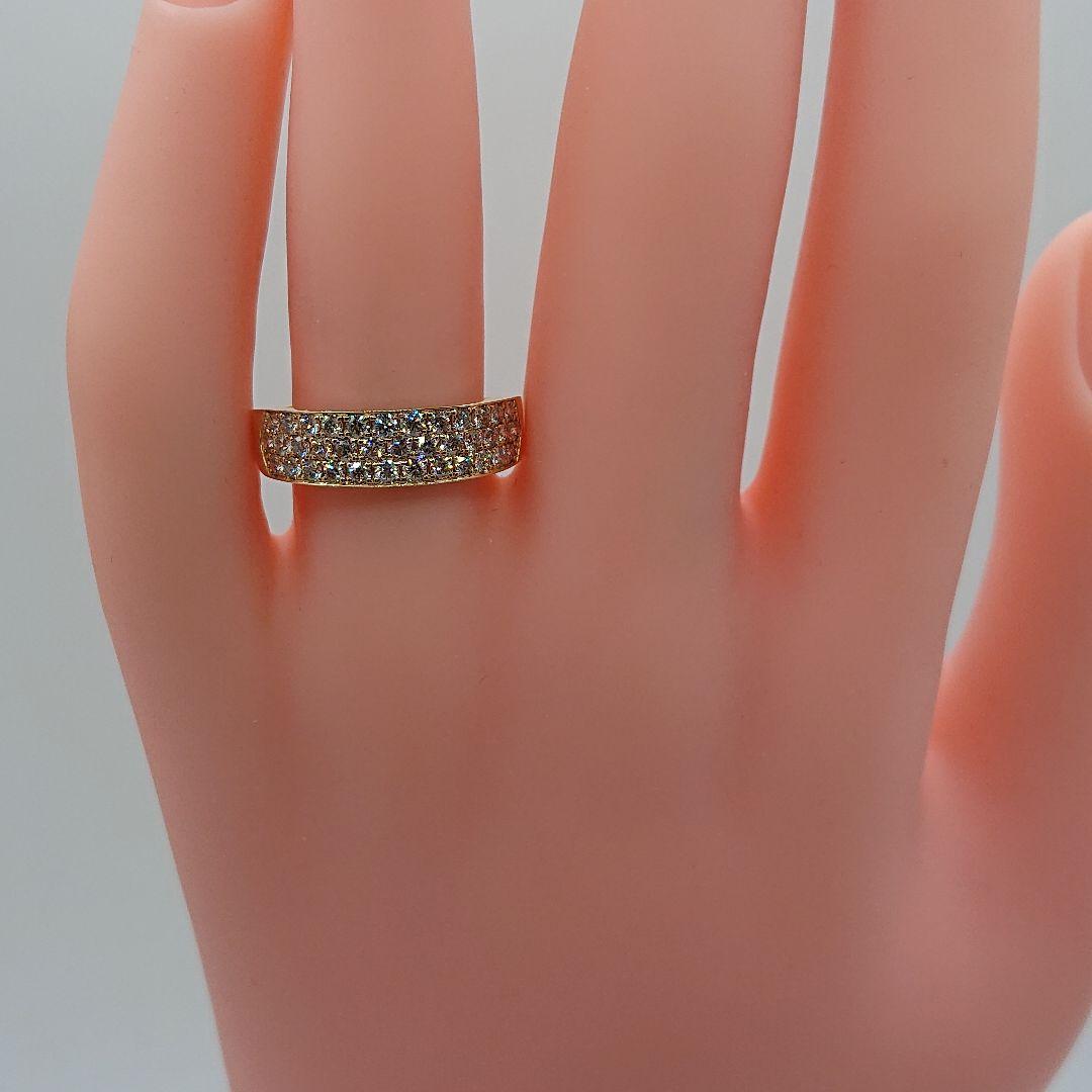 美佐様0.6カラット K18 天然ダイヤモンドリング 3列 18金