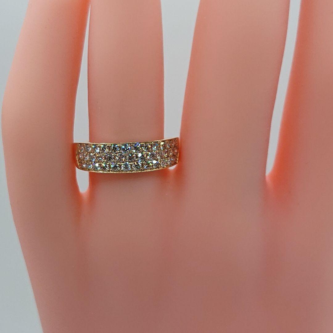 美佐様0.6カラット K18 天然ダイヤモンドリング 3列 18金