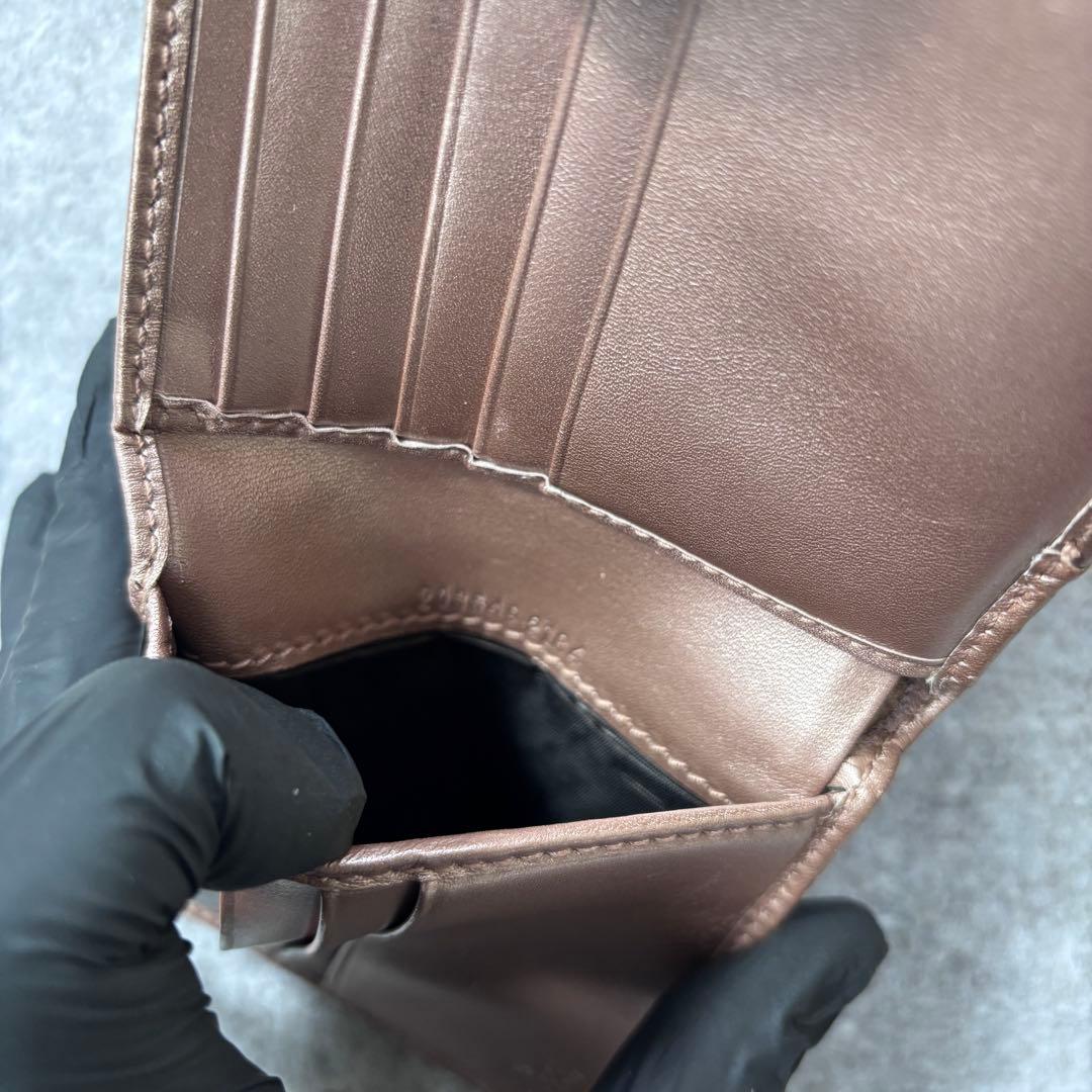 GUCCI グッチシマ レザー ハート金具 二つ折り財布 ピンク GG柄