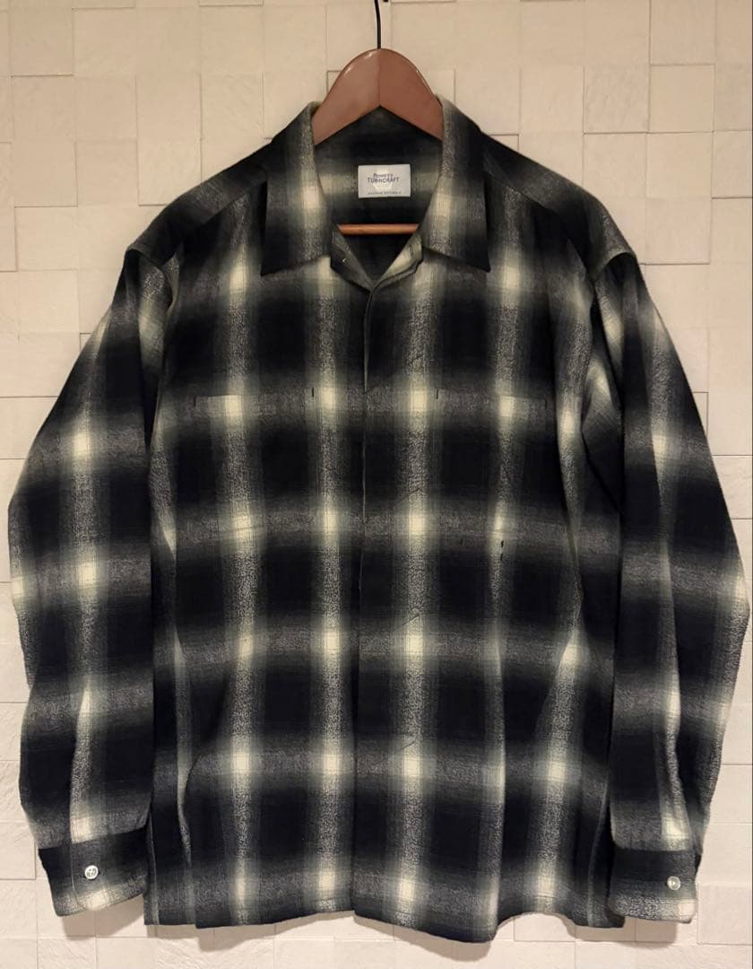 ナンバーナイン×タウンクラフト　オンブレオープンシャツ　サイズL