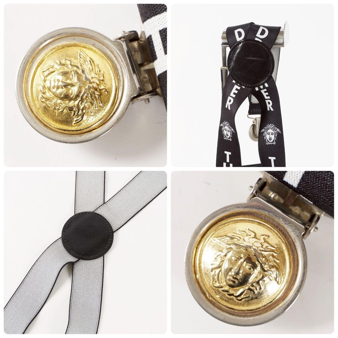 【極美品✨】ヴェルサーチ サスペンダー THE DREAMERロゴ ブラック
