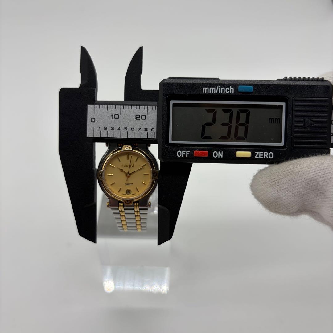 【稼働】グッチ 腕時計 9000L デイト ヴィンテージ コンビ QZ ゴールド