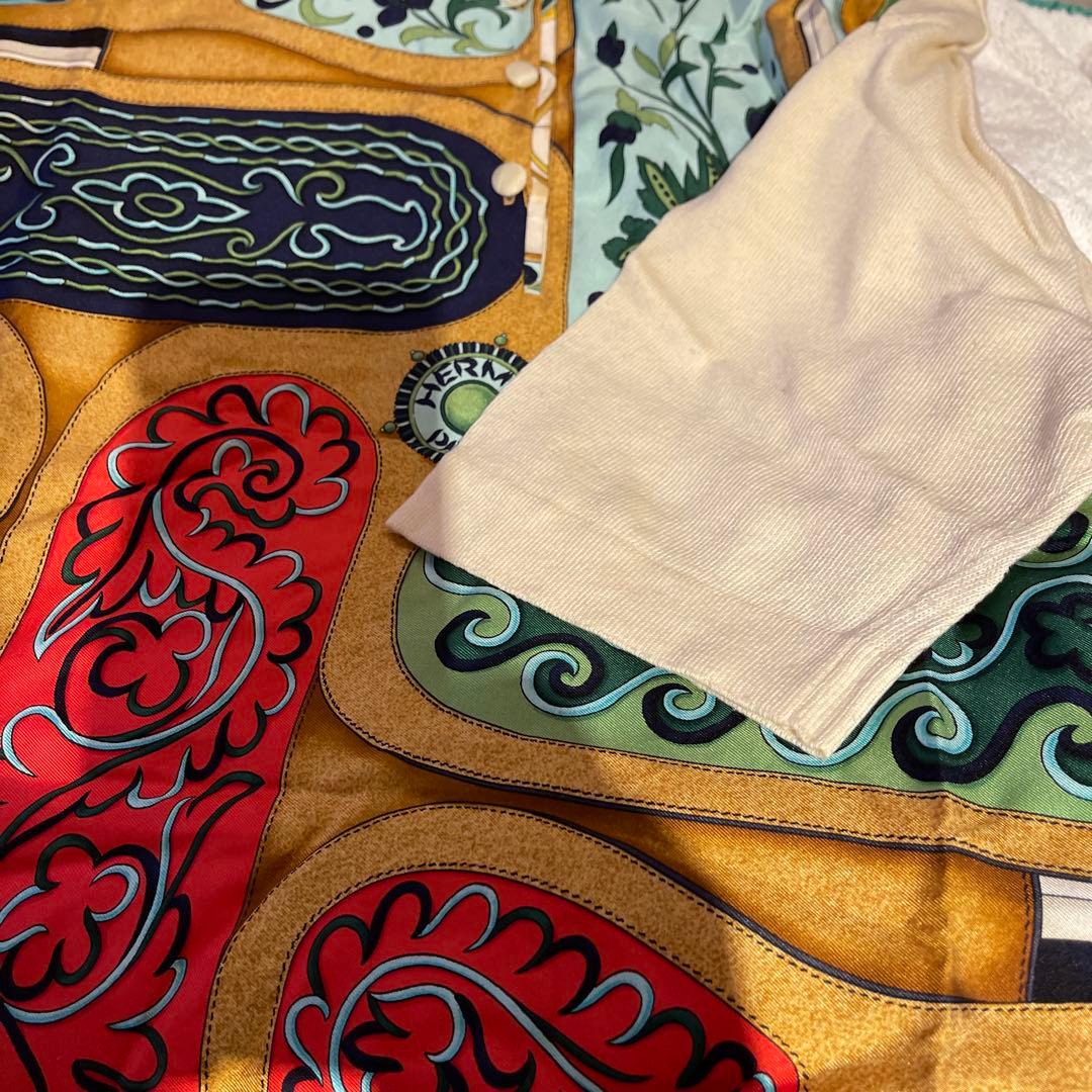 HERMES シルク半袖シャツ Lサイズ