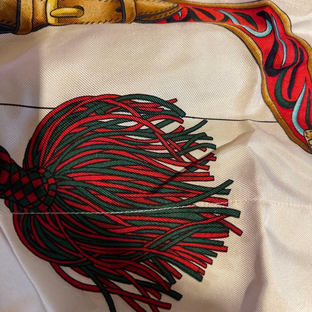 HERMES シルク半袖シャツ Lサイズ