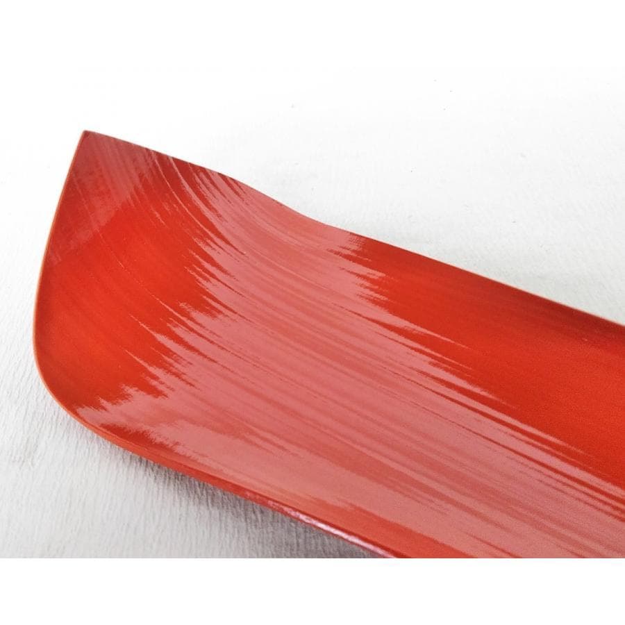 竹製 朱塗 笹舟 7寸 祖谷の竹籠 5枚 国産 銘々皿 菓子皿 突出し皿