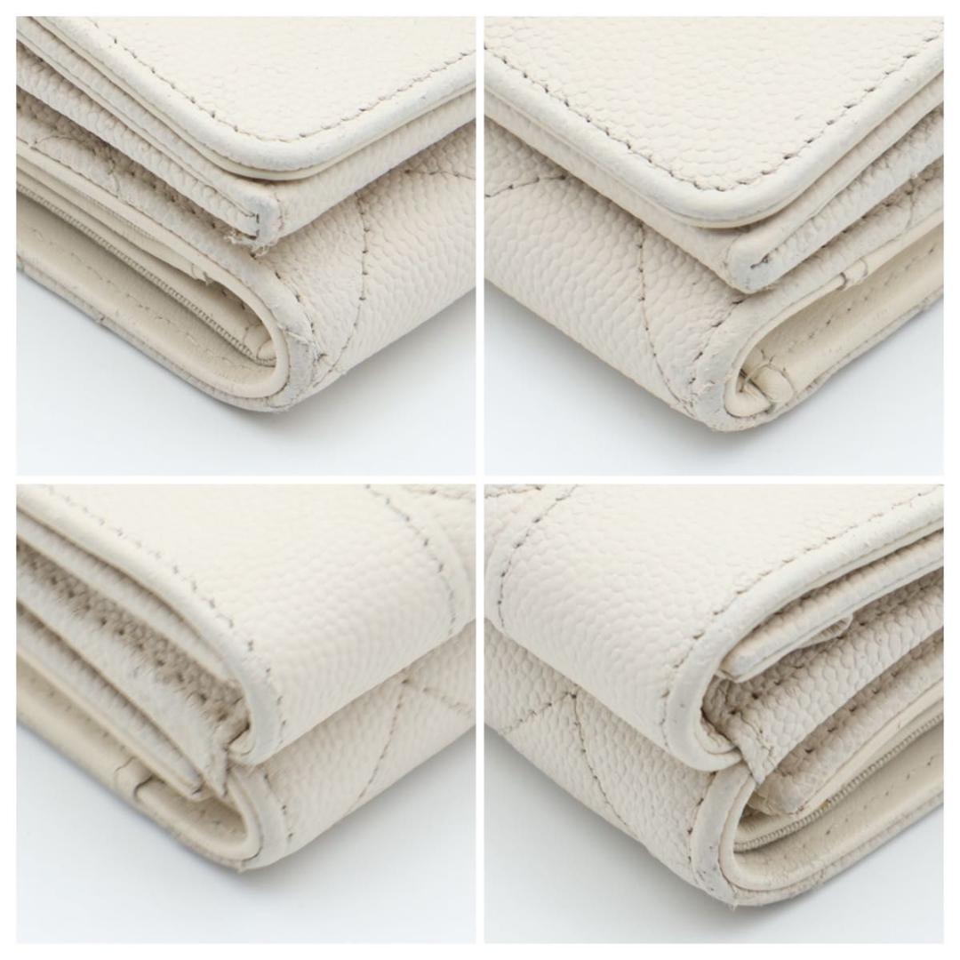 【極美品】CHANEL マドモアゼル　三つ折り財布　オフホワイト