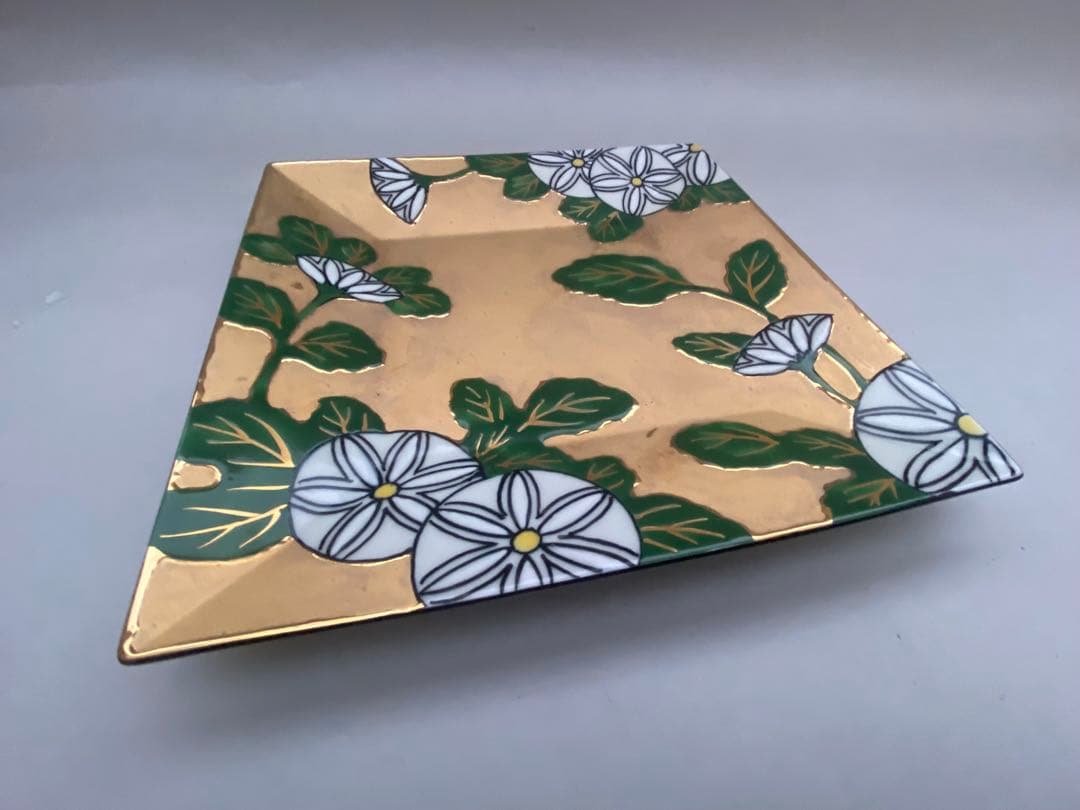 有田焼 乾山写菊金濃正角皿 鶴の盛皿セット未使用品