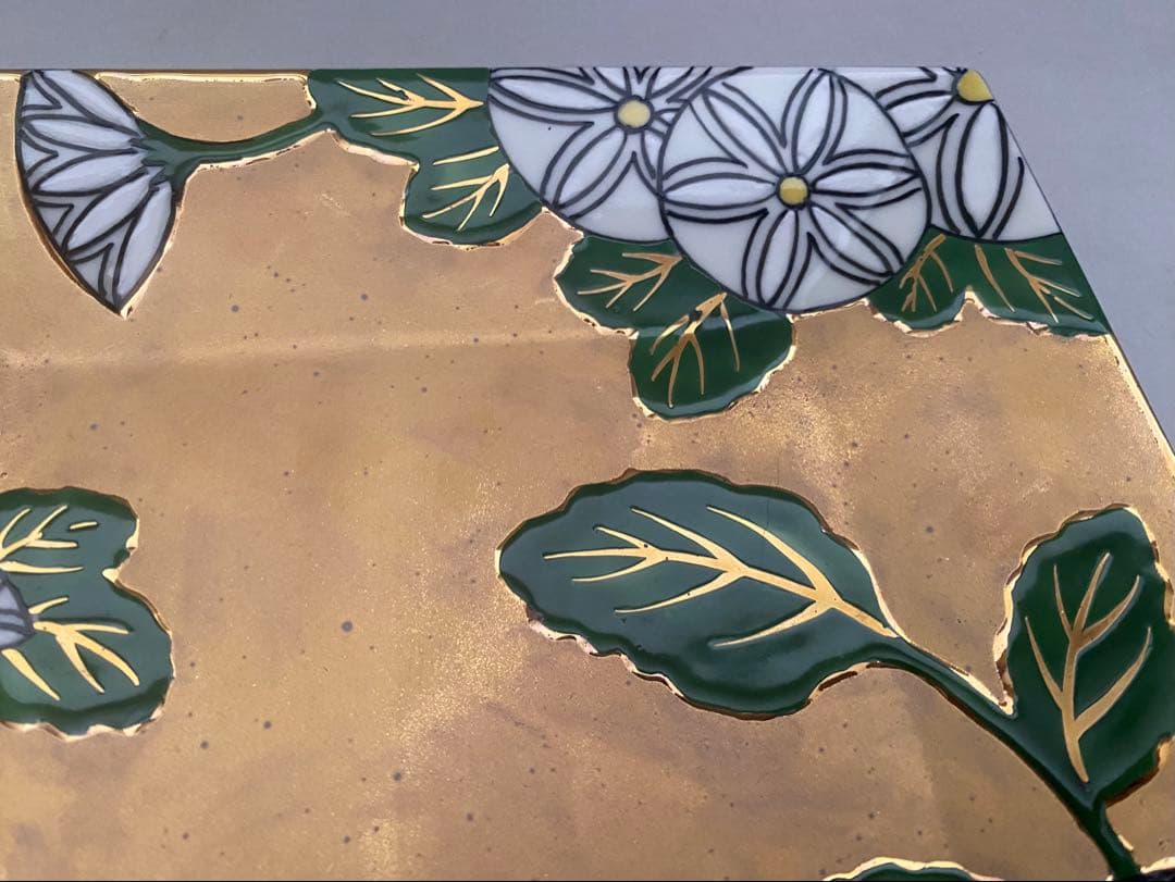 有田焼 乾山写菊金濃正角皿 鶴の盛皿セット未使用品