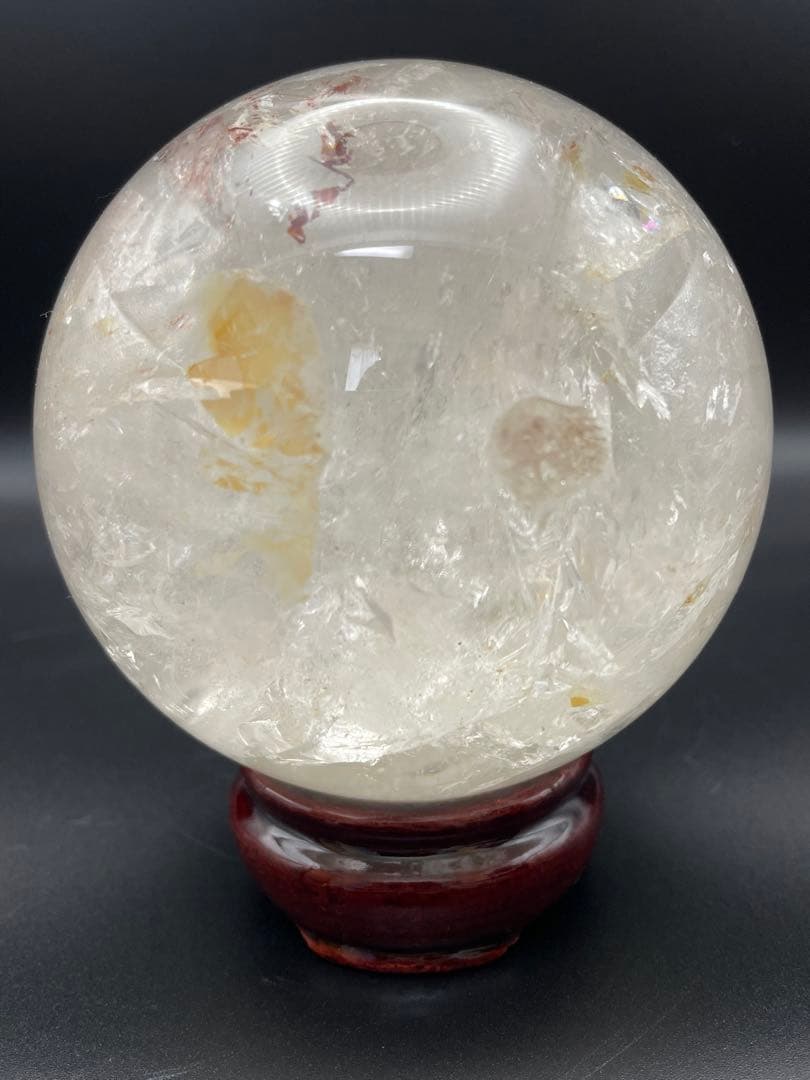 【ヒマラヤ水晶】天然石 丸玉 虹入り 約93.4mm 1165.5g セール中！