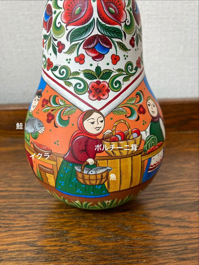 ロシア雑貨☆起き上がりこぼし♪『ロシアの食の見本市』オリガ最新作マトリョーシカ