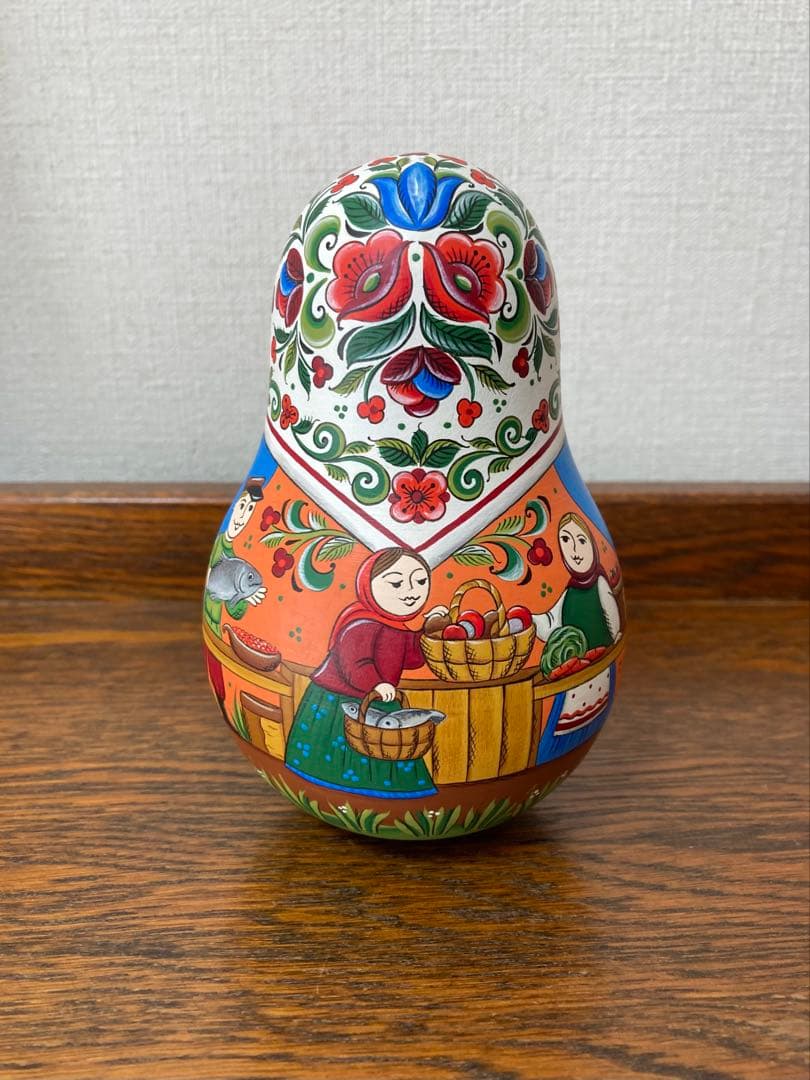 ロシア雑貨☆起き上がりこぼし♪『ロシアの食の見本市』オリガ最新作マトリョーシカ
