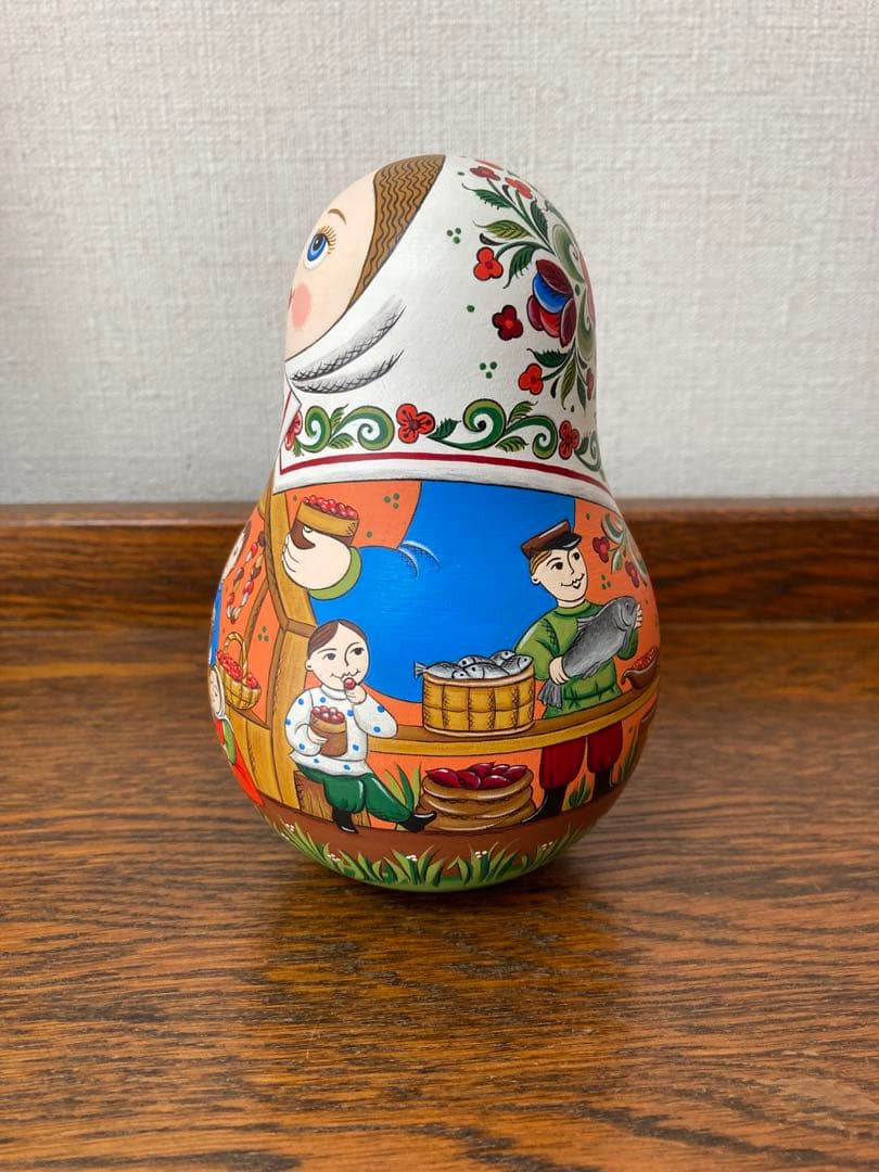 ロシア雑貨☆起き上がりこぼし♪『ロシアの食の見本市』オリガ最新作マトリョーシカ