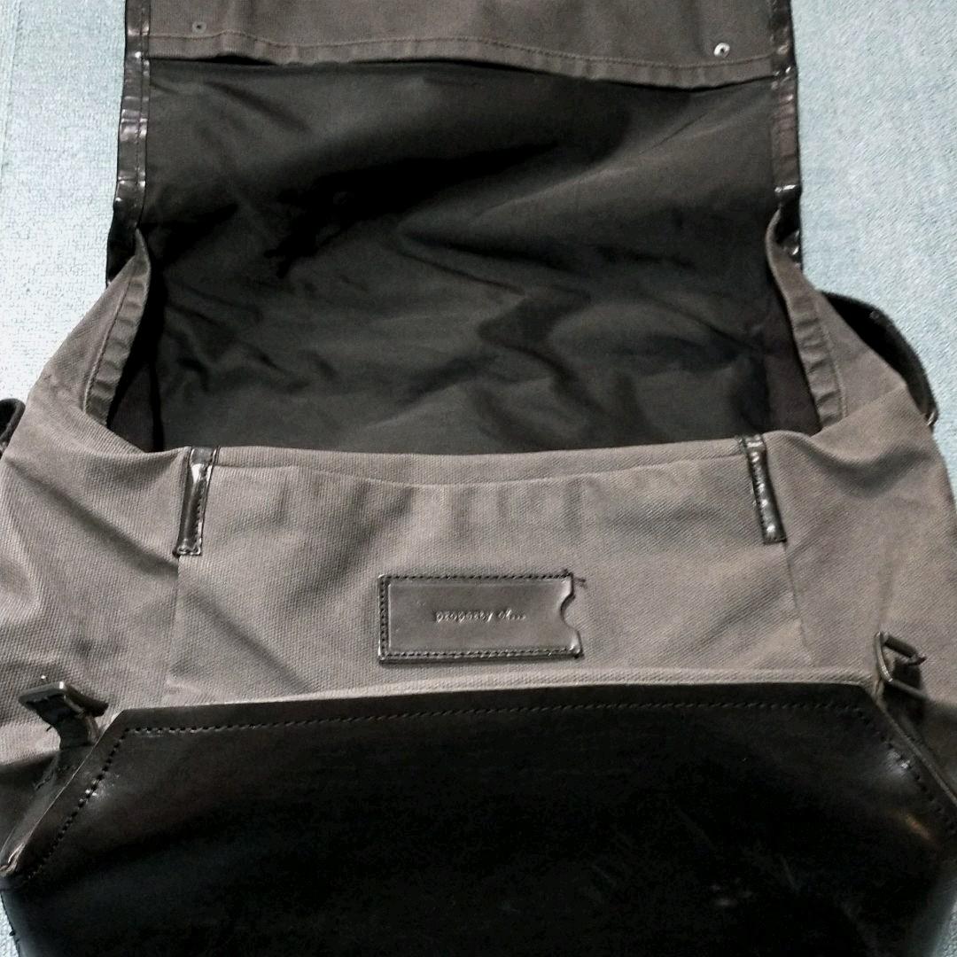 property of レザー　キャンバス　ショルダーバッグ　鞄　ポスタルコ