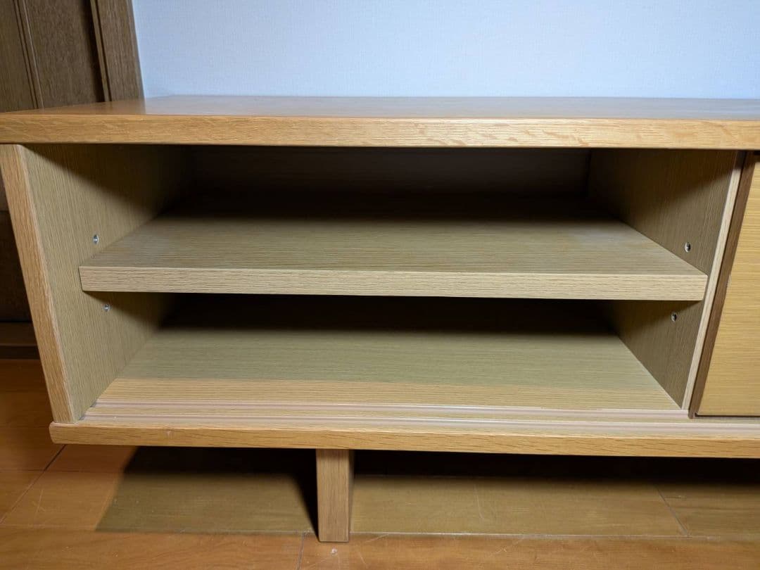 《送料込》無印良品 木製テレビボード オーク材 150 収納棚 TV台家具 廃盤