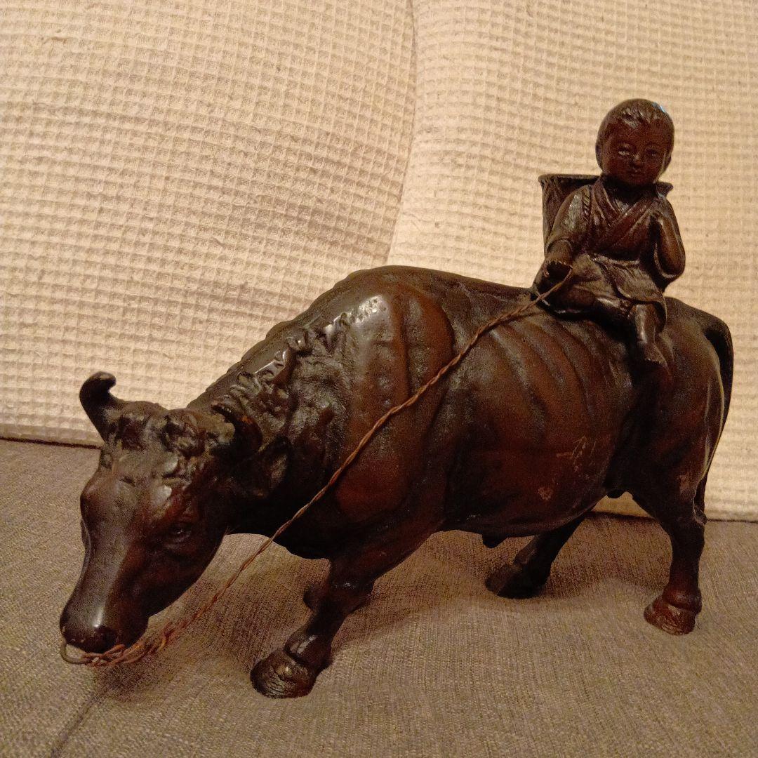 立牛童子　青銅ブロンズ　時代物　骨董品2750グラム