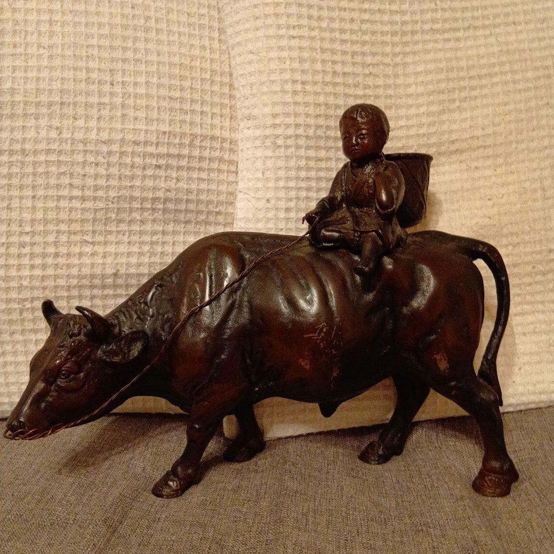 立牛童子　青銅ブロンズ　時代物　骨董品2750グラム