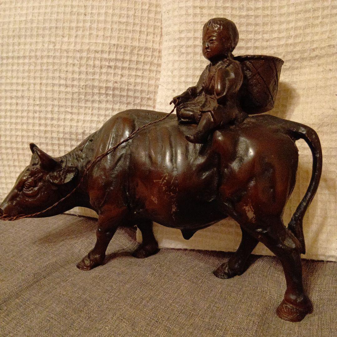 立牛童子　青銅ブロンズ　時代物　骨董品2750グラム