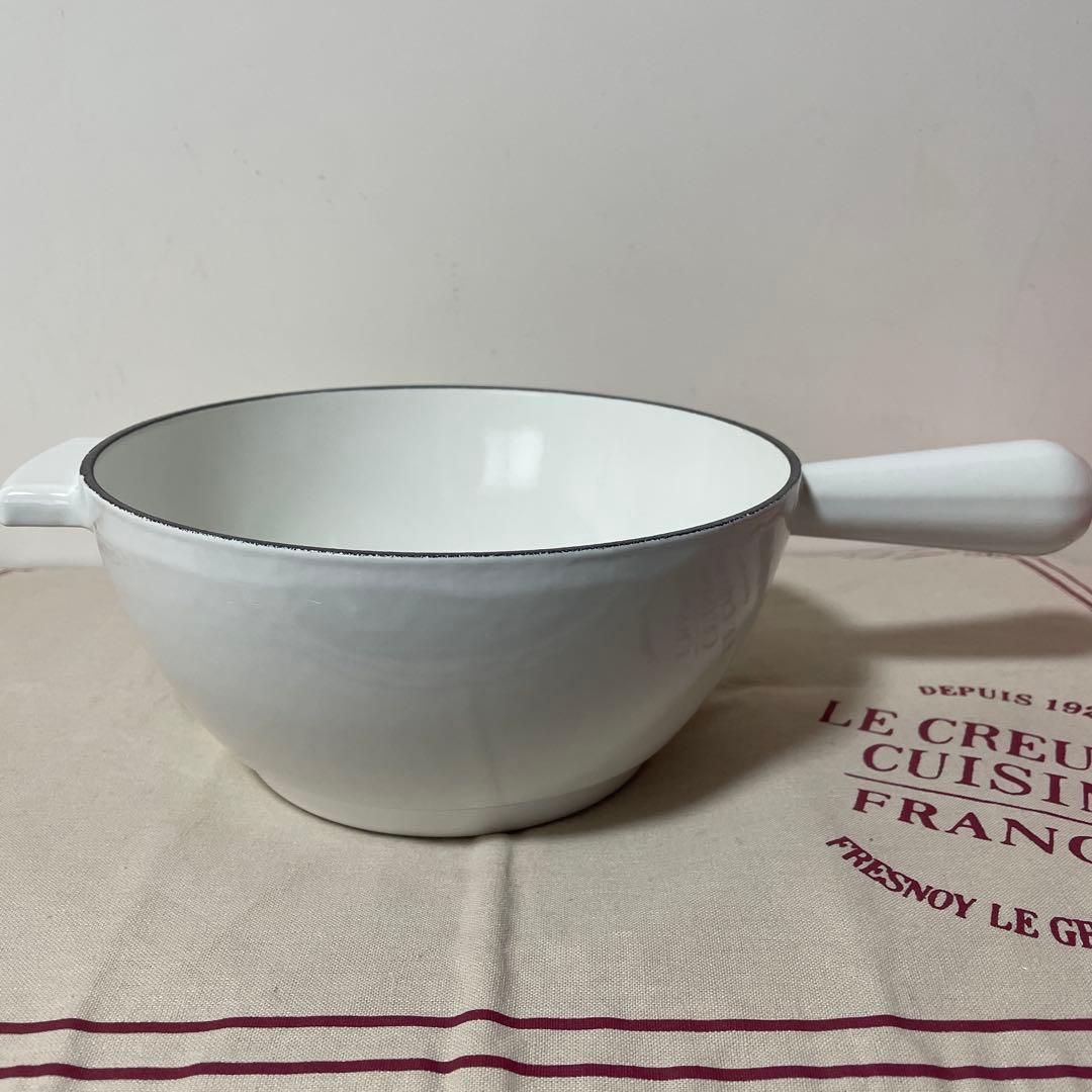 《美品》ルクルーゼ ウィンザーポット 片手鍋 白