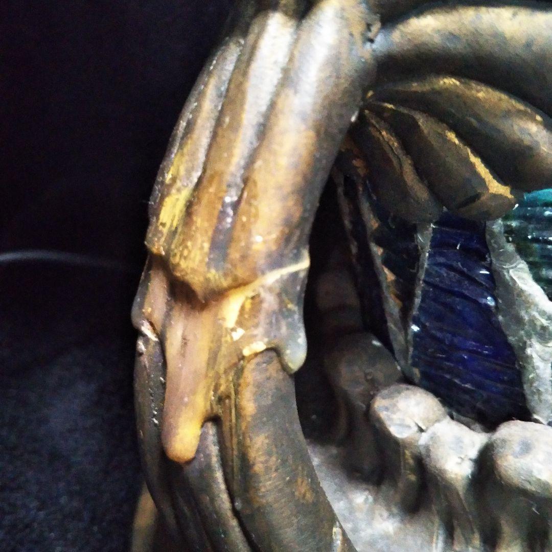 №照明館　アンティーク　ステンドグラス　ランプ葡萄　委託品