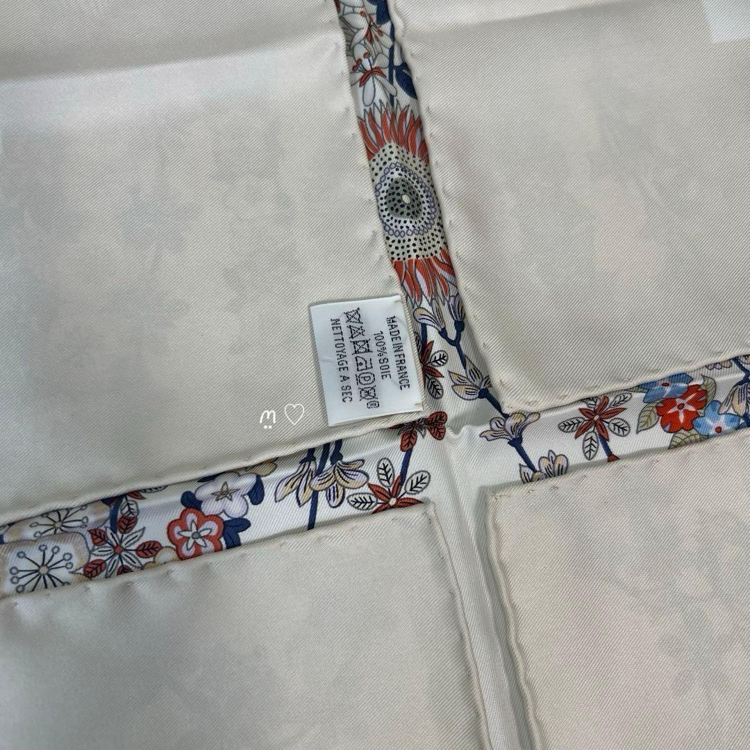 HERMESエルメス　カレ90　ブリッドドゥガラアンフルール　シルクスカーフ花柄