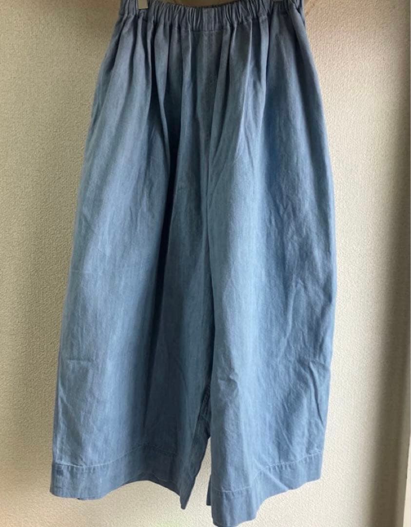 値下げ【美品】ゴーシュ ライトデニム　ワイドパンツ　ライトブルー