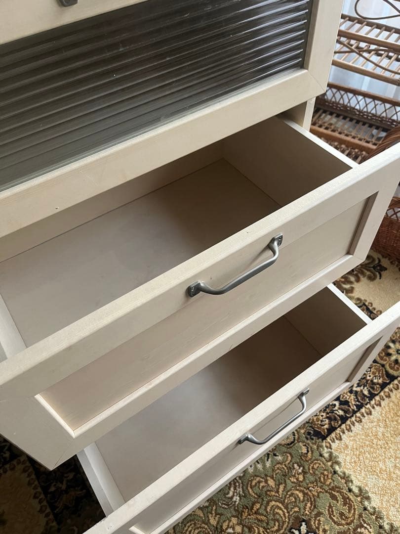 白家具 インテリア チェスト アンティーク モールガラス