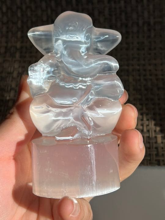 0117145 高品質　天然石セレナイトガネーシャ50＊97ミリ