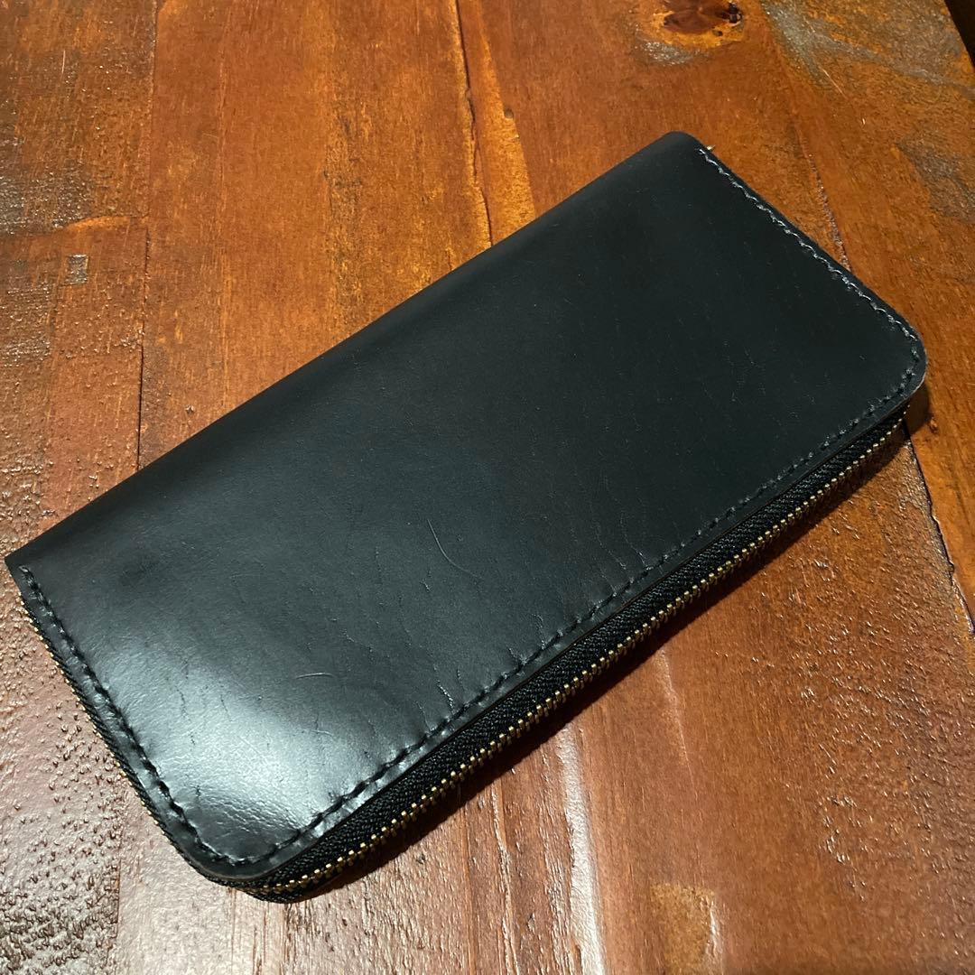 クロムエクセルレザー　財布　ラウンドファスナー　ハンドメイド　レザークラフト