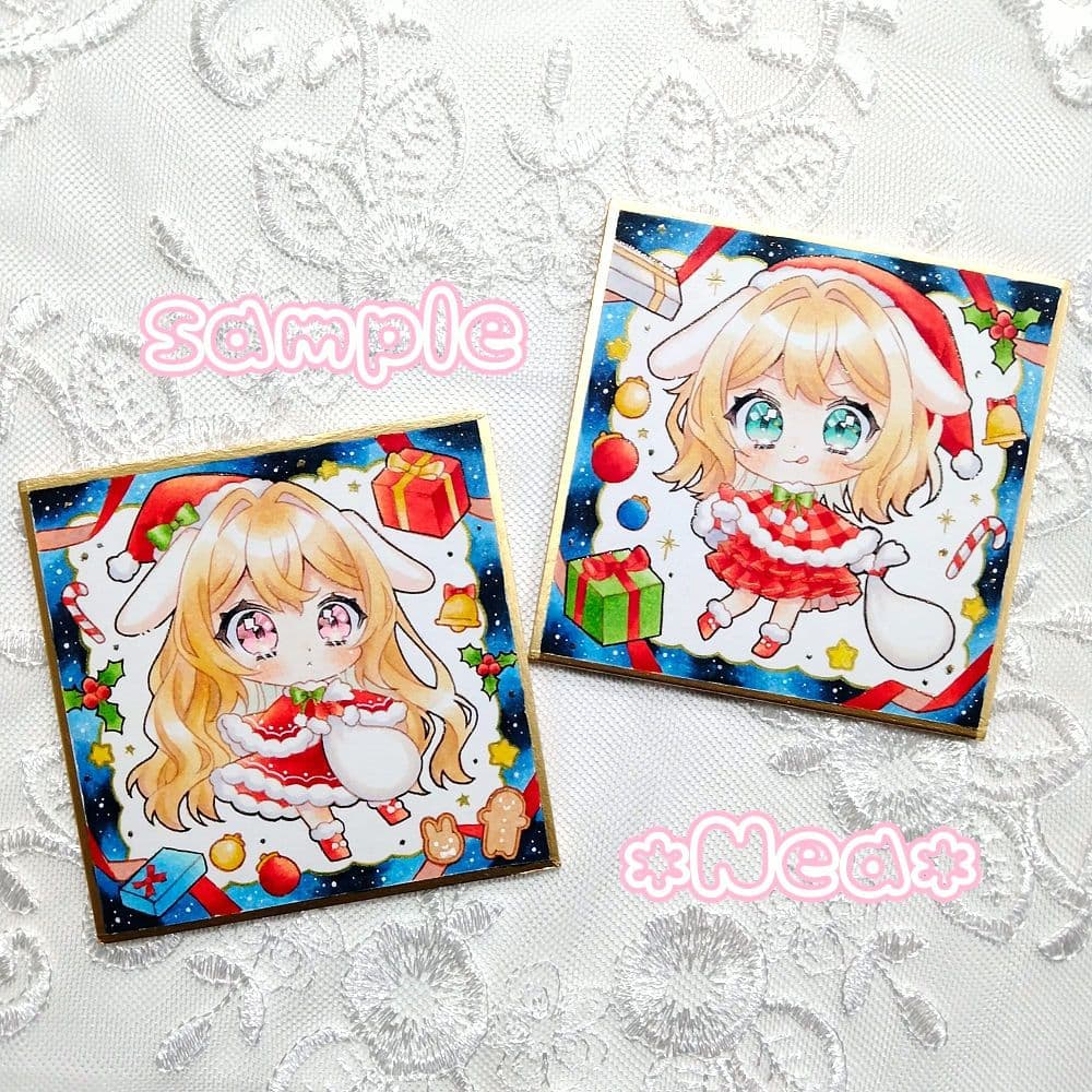 オリジナル 手描き イラスト 色紙 3枚セット